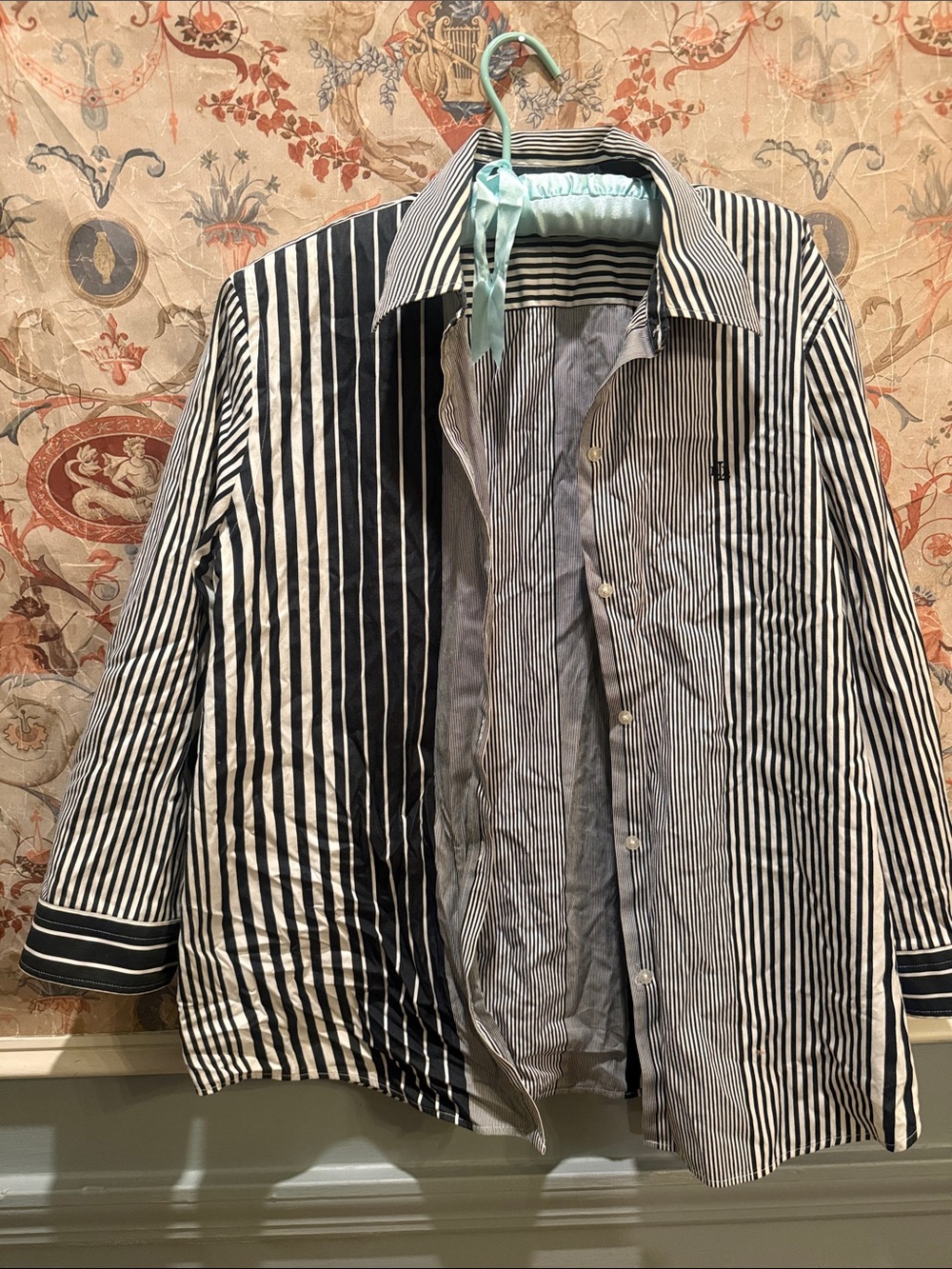 Ralph Lauren Black and White Striped Button-Down Shirt